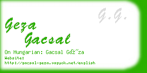 geza gacsal business card